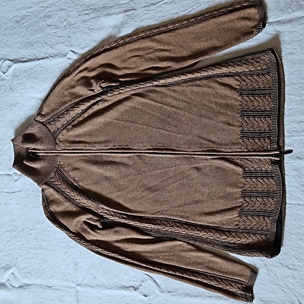 Indigenous Full Zip Knit Mock Nek Cardigan Sweater Size Medium